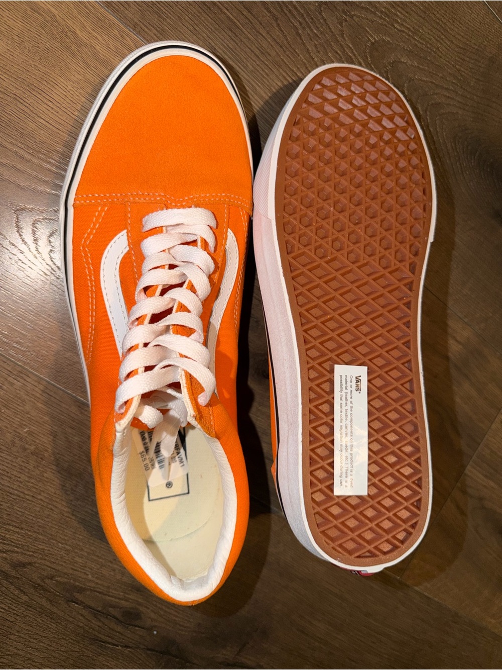Men's Orange Low-Top Canvas Sneakers (Vans)- Classic Lace-Up Style